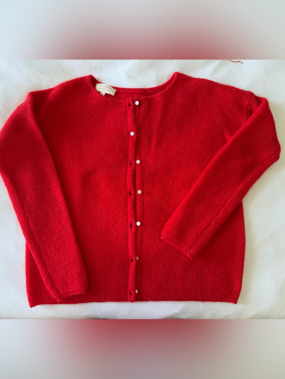 Sezane Gaspard - Women's Red Button-Front Sweater Cardigan
